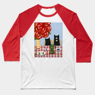 Christmas French Press Cats Baseball T-Shirt